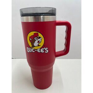 Yukon Outfitters 40 Oz Red Buc-ees Logo Insulated Tumbler W/Lid pre owned